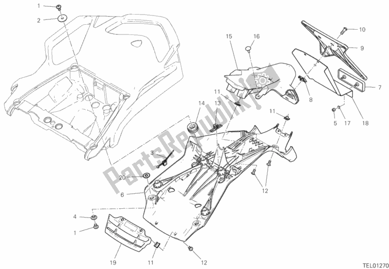 All parts for the 27a - Plate Holder of the Ducati Multistrada 950 Thailand 2020